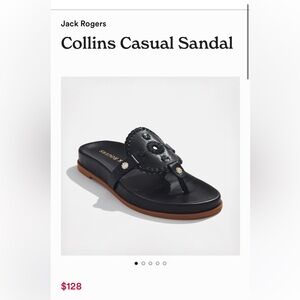 Jack Rogers Collins Casual Footbed Black Leather Sandals - EUC size 8.5